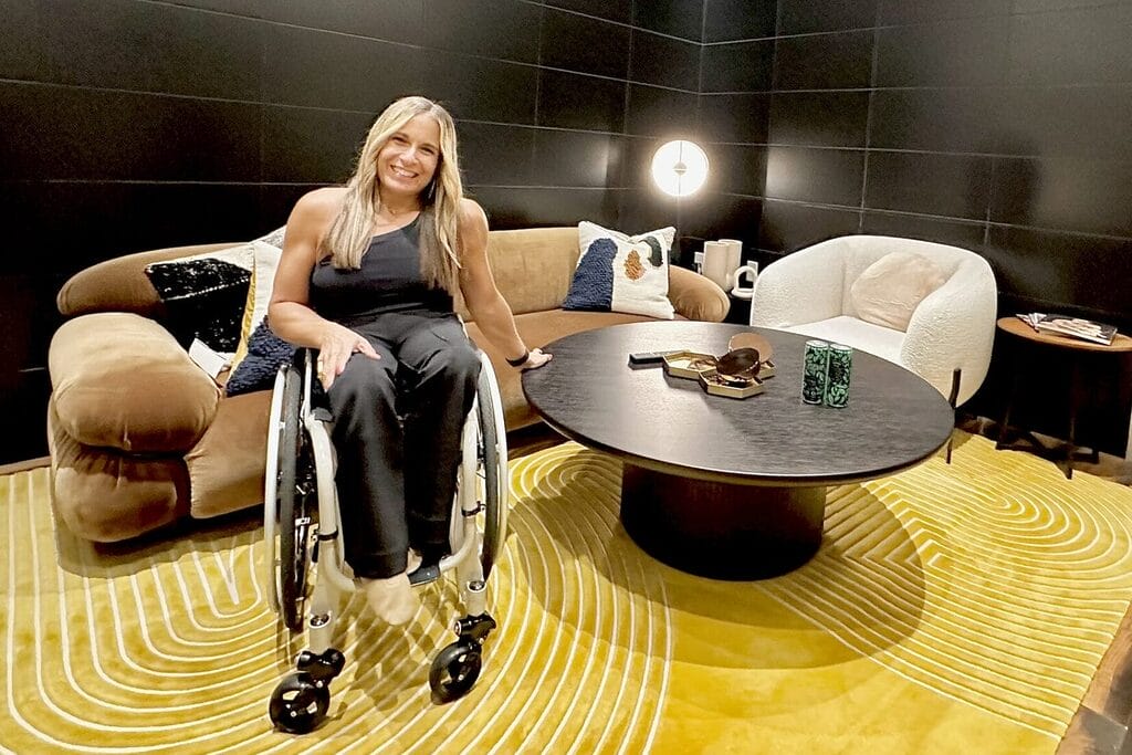 alycia sitting in her green room before speaking on the bronson theater netflix stage